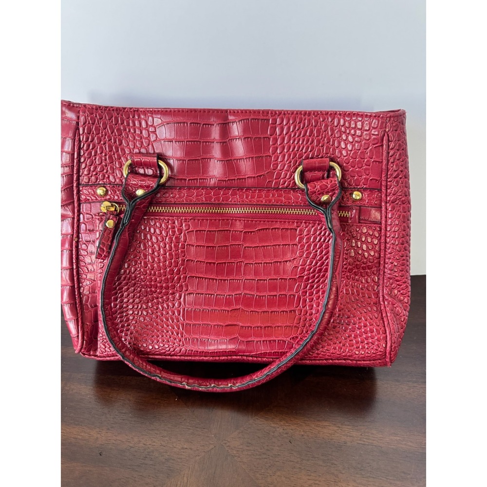Maroon Red Bueno Vegan Faux Leather Croc Tote Bag for Women - Good‎ Condition - Picture 2 of 9